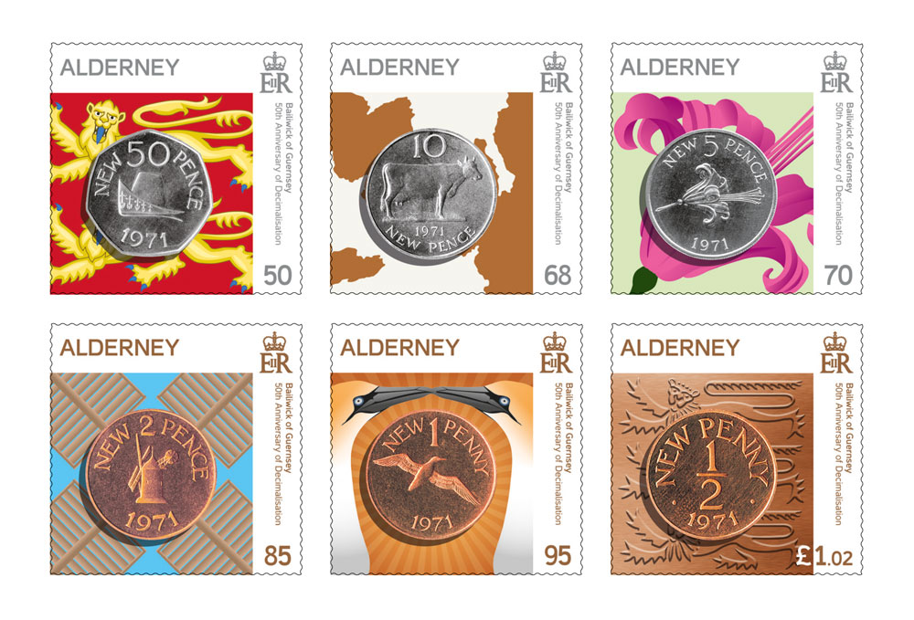 Set of 6 stamps